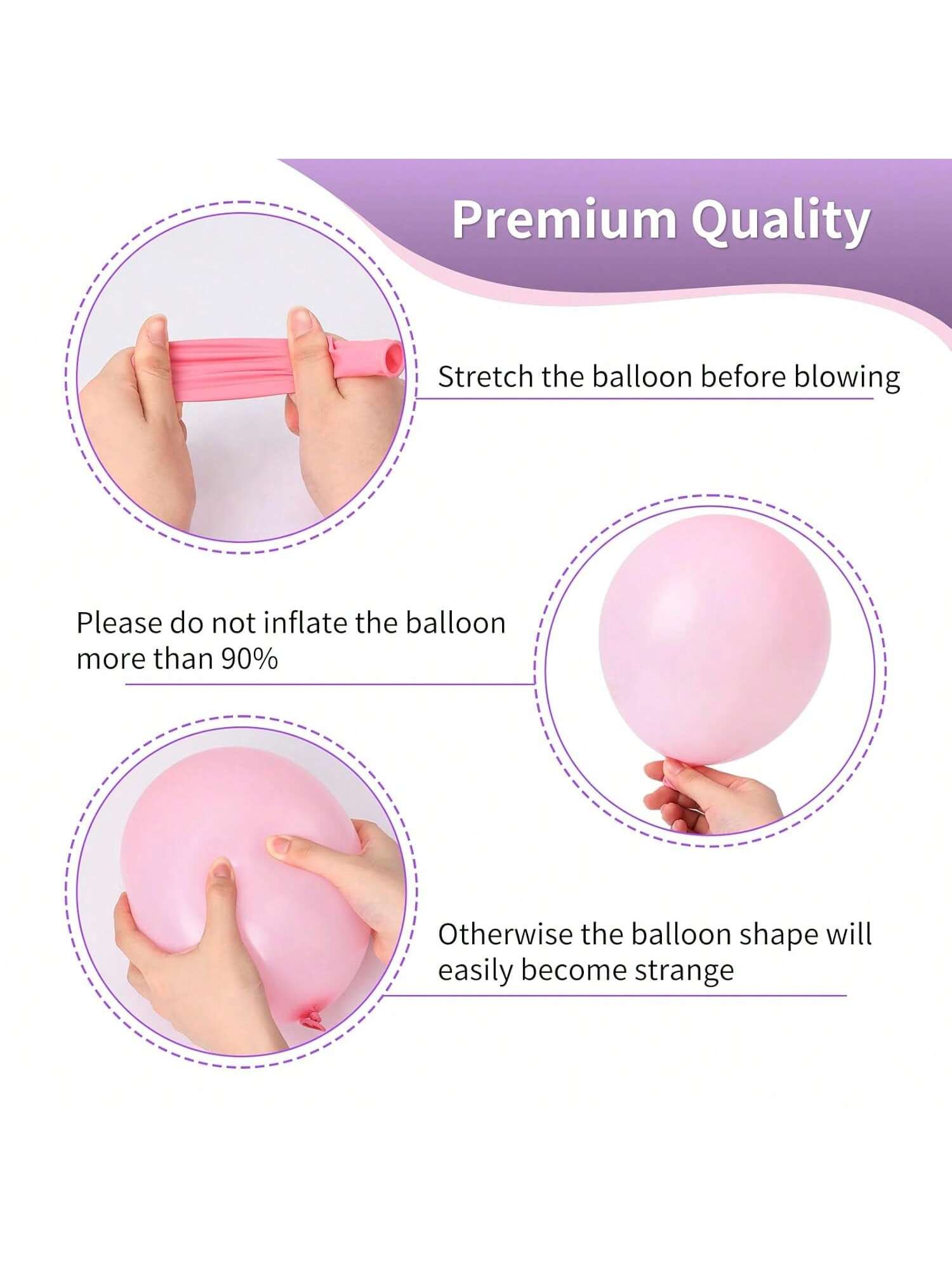 65 Pc 12 Inch Pink and Purple Balloon Arch Kit with Confetti for Parties