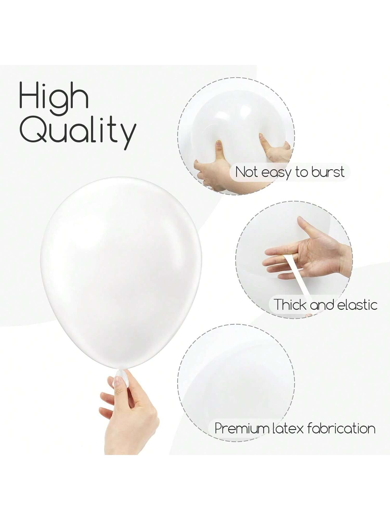 120 Pc White Balloon Arch Kit in Various Sizes for Wedding Birthday and Bridal Decor
