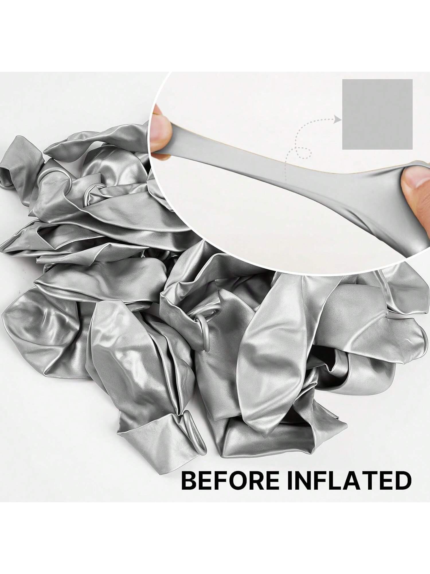 120 Pcs 5" Silver Metallic Balloons For Garland, Arch, Birthday & Wedding Party Decor