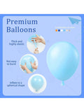 60 Blue Orange and White Balloons with Confetti for Baby Shower and Party Decor