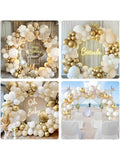 192Pcs White Sand & Gold Balloon Arch Kit Birthday, Wedding & Party Decorations