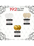 192Pcs White Sand & Gold Balloon Arch Kit Birthday, Wedding & Party Decorations