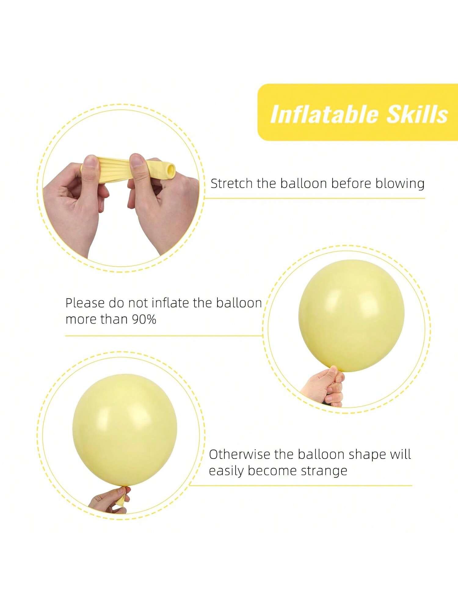 129Pcs Pastel Yellow Balloon Arch Kit Mixed Sizes For Birthday, Wedding & Party Decor