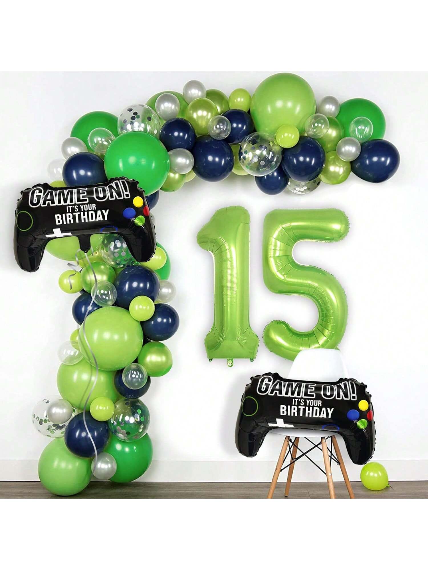 Video Game Party Balloons for Boys 10th Birthday with Controller & Number