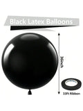 8pcs 36in Black Giant Latex Balloons for Birthday Wedding & Graduation