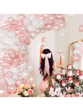 116pcs Pink White Balloon Arch Kit with Pearl Bow for Weddings & Parties