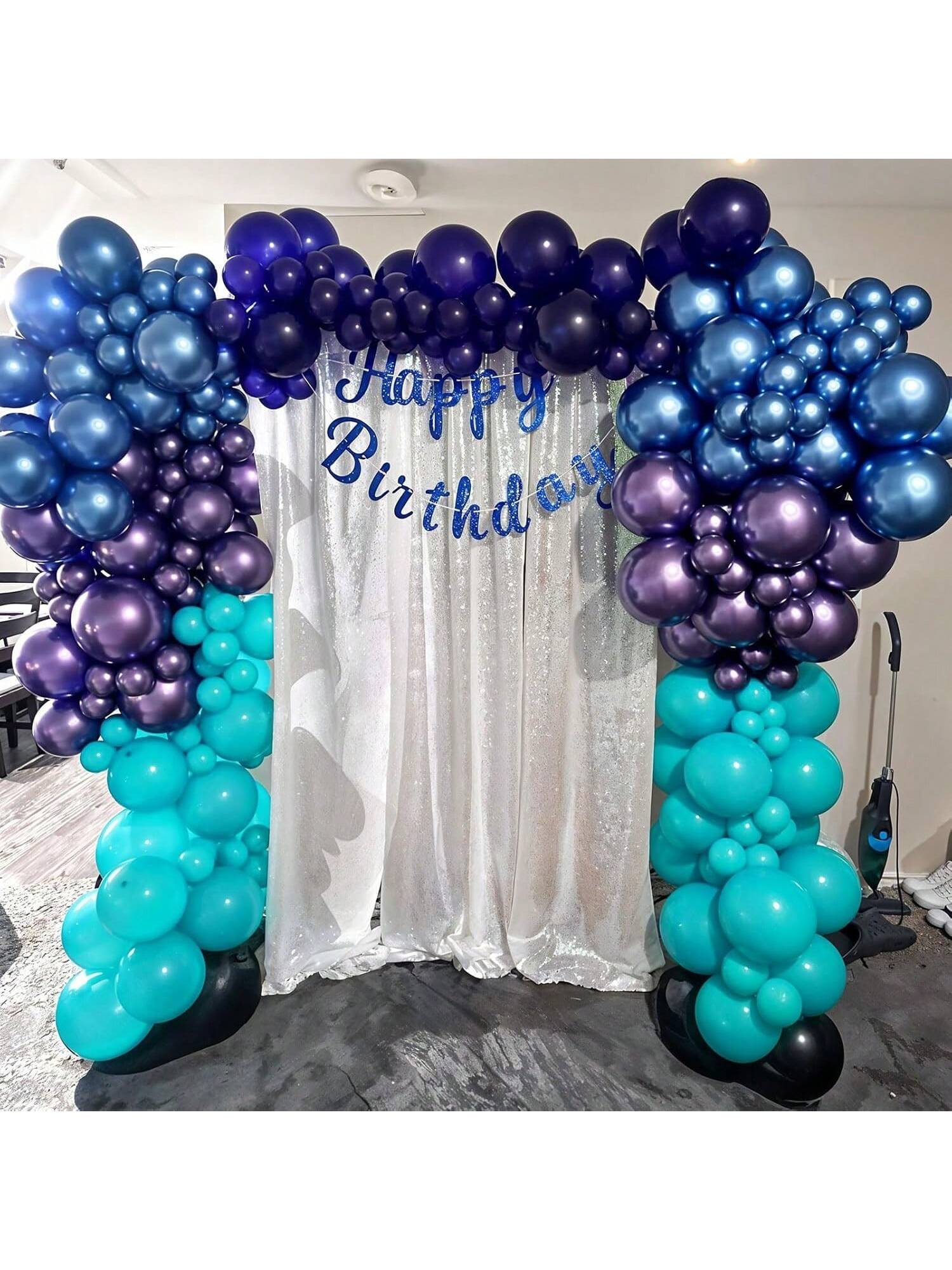 Black Purple Blue Balloon Garland Kit Metallic Teal Party Decor