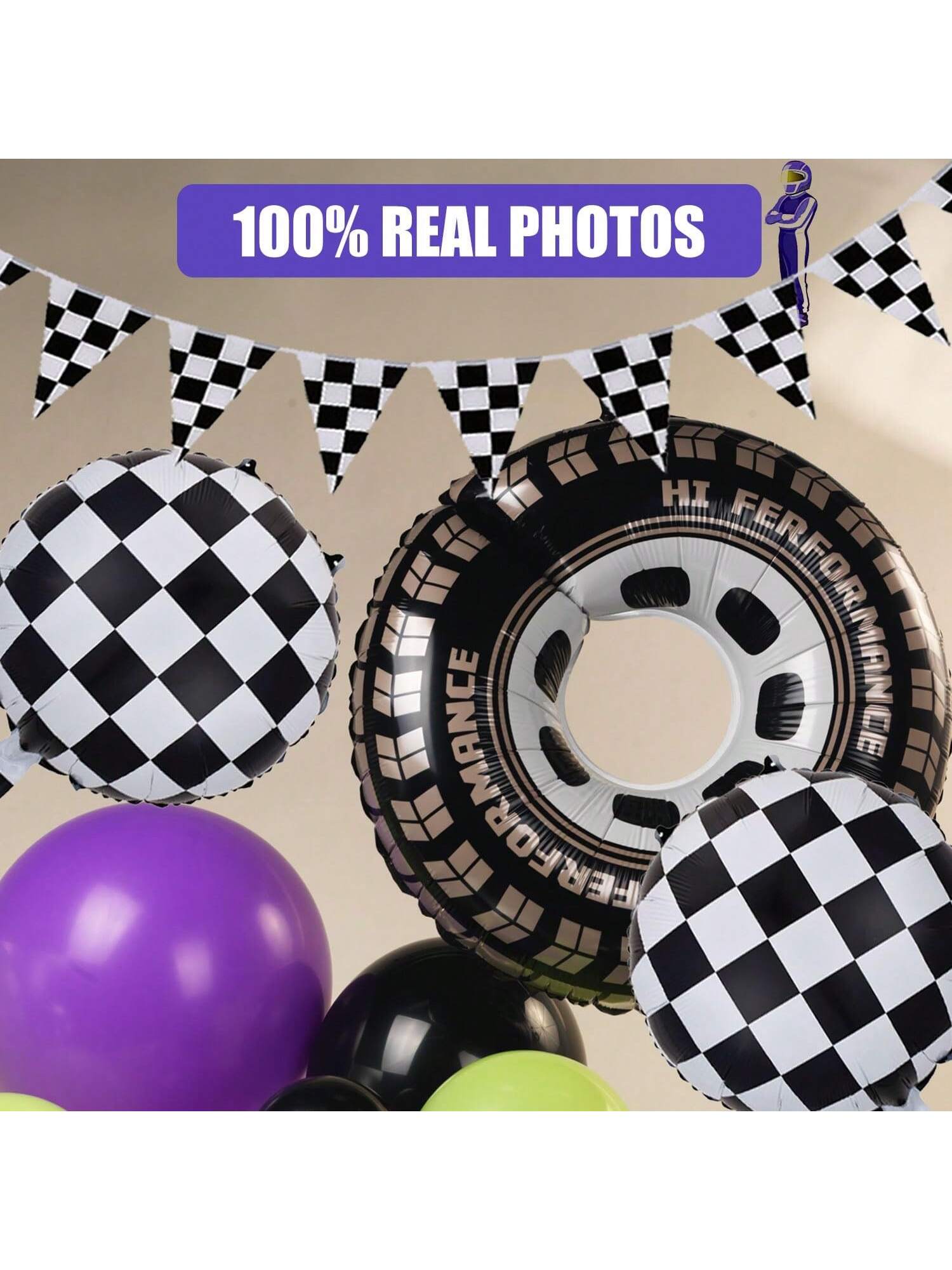 Truck Balloon Arch Kit 118 pcs Green Purple Black Silver Monster Truck Decor