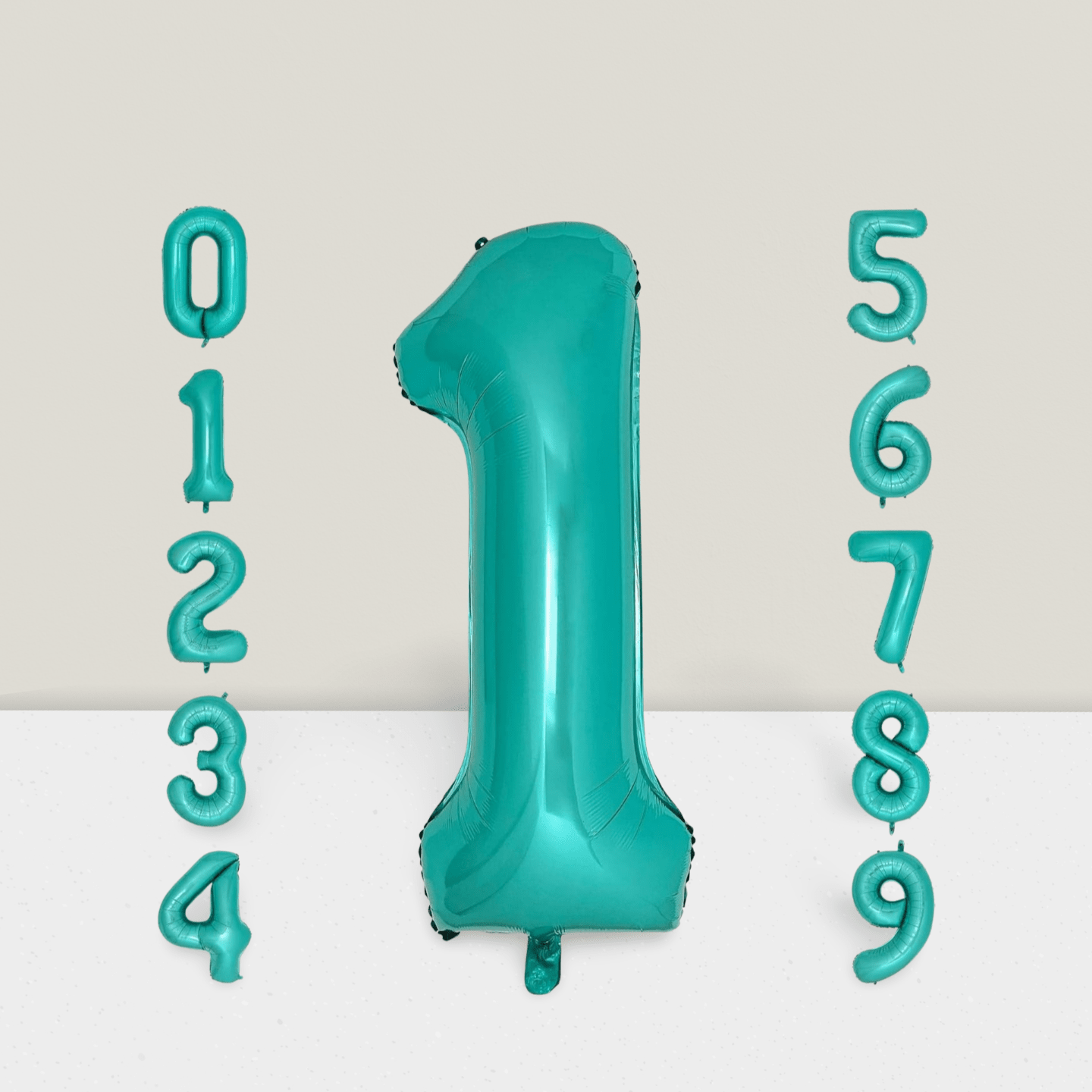 40-Inch Teal Number 1 Balloon, Turquoise Blue Foil For  1st Birthday Party Decor -