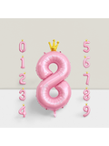 40 Inch Pink Crown Number 8 Balloon for Girls 8th Birthday Party