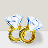 2 Pc Diamond Engagement Mylar Balloons for Wedding & Bridal Shower
