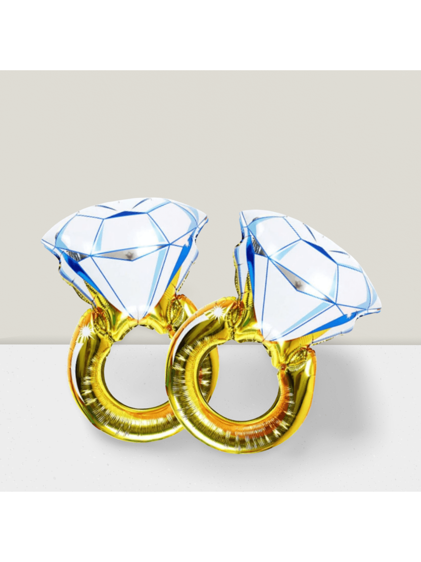 2 Pc Diamond Engagement Mylar Balloons for Wedding & Bridal Shower