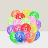 18 Pc 12 Inch Number 5 Balloons for 5th Birthday & Anniversary Party