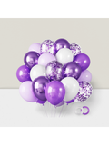 65 Pc 12 Inch Lavender Purple, Metallic & Confetti Balloons for Parties