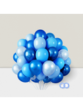 65 Pc 12 Inch Metallic & Pearl Blue Balloons for Parties & Events