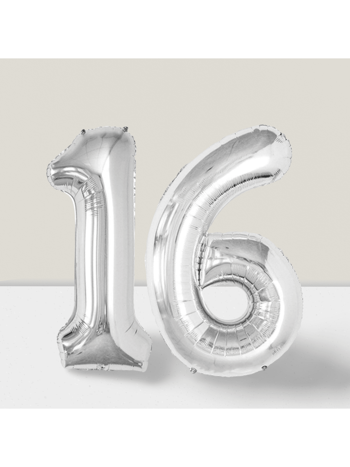 42 Inch Silver Number 16 Balloon for Sweet 16 Birthday or Anniversary Party