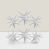 6 Pc 22 Inch Silver Star Foil Balloons for Christmas Birthday and Party Decor
