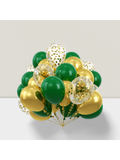 50 Green and Gold Balloons with Confetti for Graduation Birthday and Party Decor
