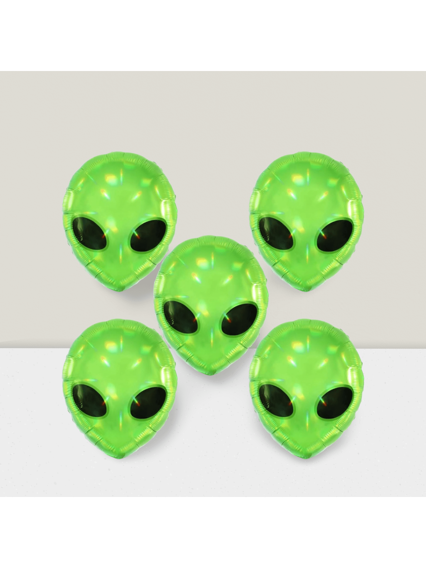 5pcs Alien Head & UFO Balloons For Outer Space Birthday, Baby Shower, Carnival, Halloween Decor -