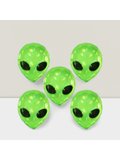 5pcs Alien Head & UFO Balloons For Outer Space Birthday, Baby Shower, Carnival, Halloween Decor -