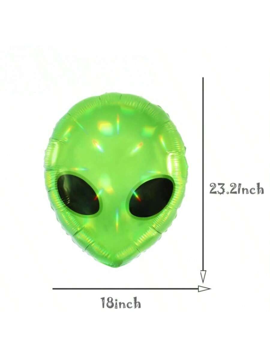 5pcs Alien Head & UFO Balloons For Outer Space Birthday, Baby Shower, Carnival, Halloween Decor -