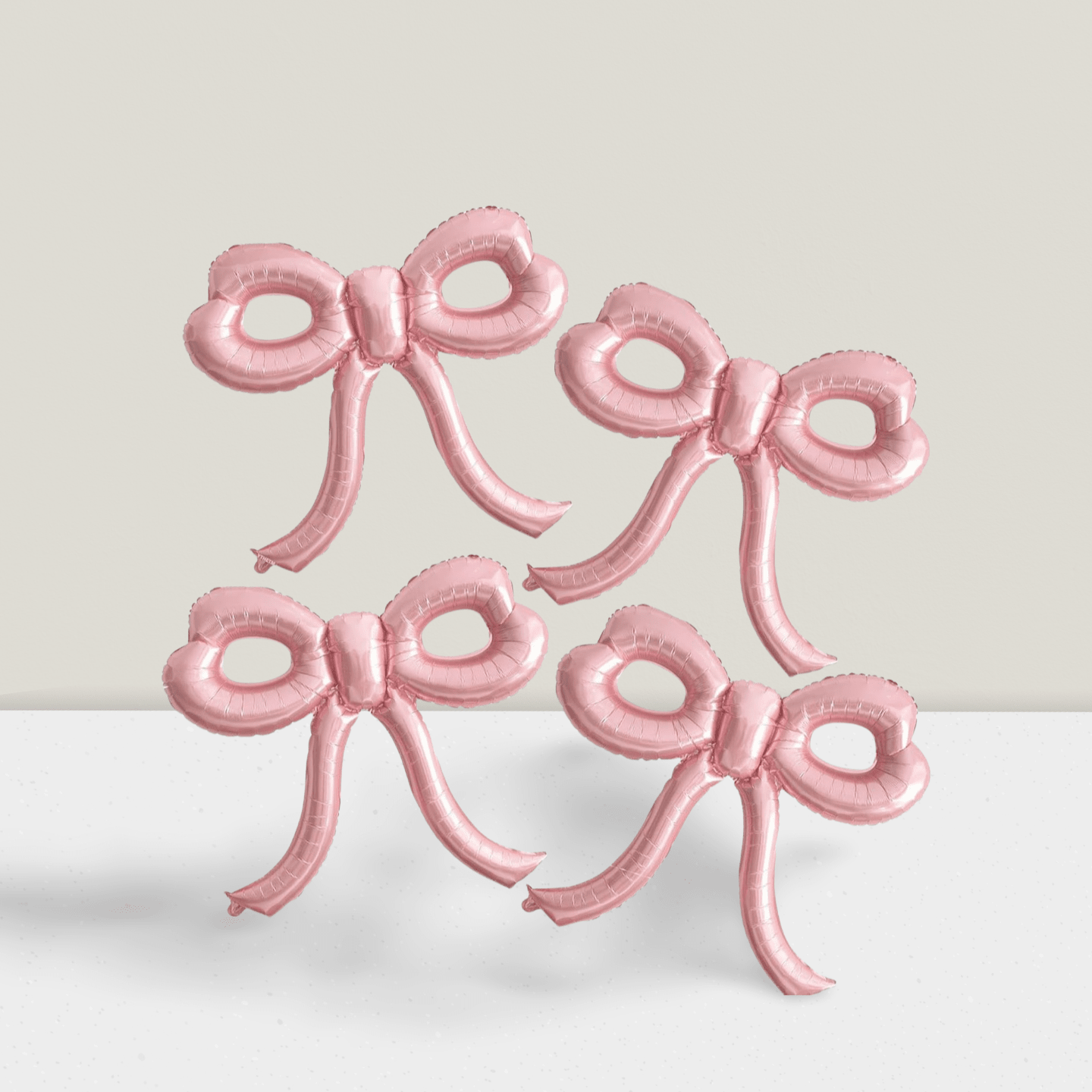 4 Pc Pink Bow Foil Balloons for Birthday Baby Shower and Wedding Decor