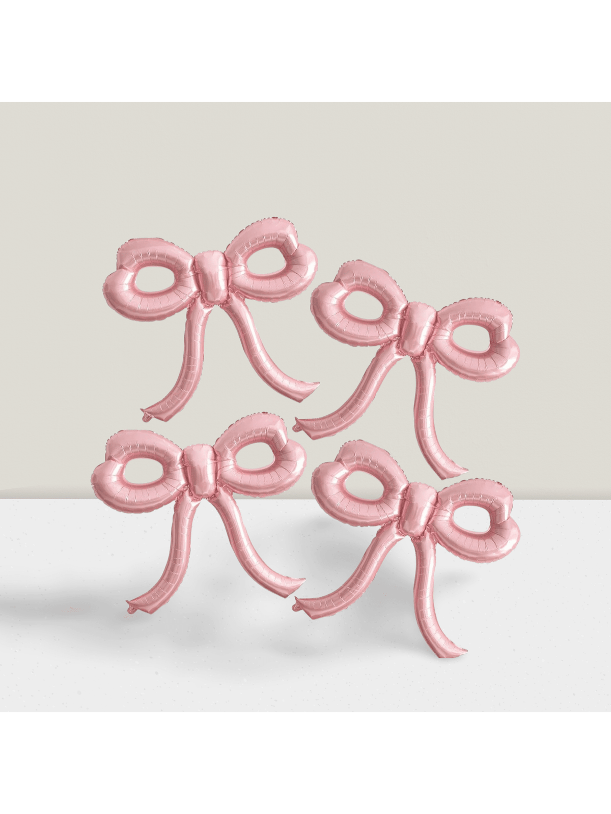 4 Pc Pink Bow Foil Balloons for Birthday Baby Shower and Wedding Decor
