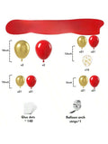 140 Pc Red and Gold Balloon Arch Kit with Confetti for Valentines Wedding and Anniversaries