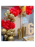 140 Pc Red and Gold Balloon Arch Kit with Confetti for Valentines Wedding and Anniversaries