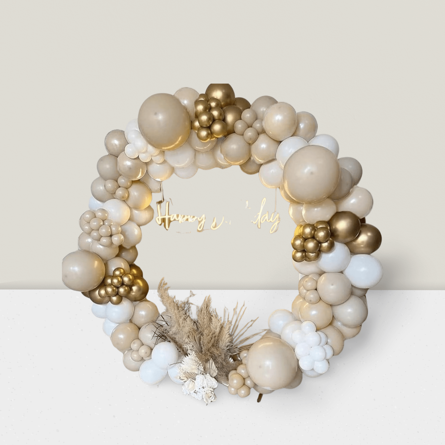 192Pcs White Sand & Gold Balloon Arch Kit Birthday, Wedding & Party Decorations
