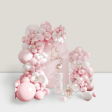 108pcs Pink Balloon Arch Kit with Pearl Macaron & White Balloons for Parties