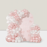116pcs Pink White Balloon Arch Kit with Pearl Bow for Weddings & Parties