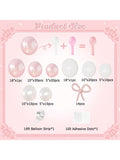 116pcs Pink White Balloon Arch Kit with Pearl Bow for Weddings & Parties