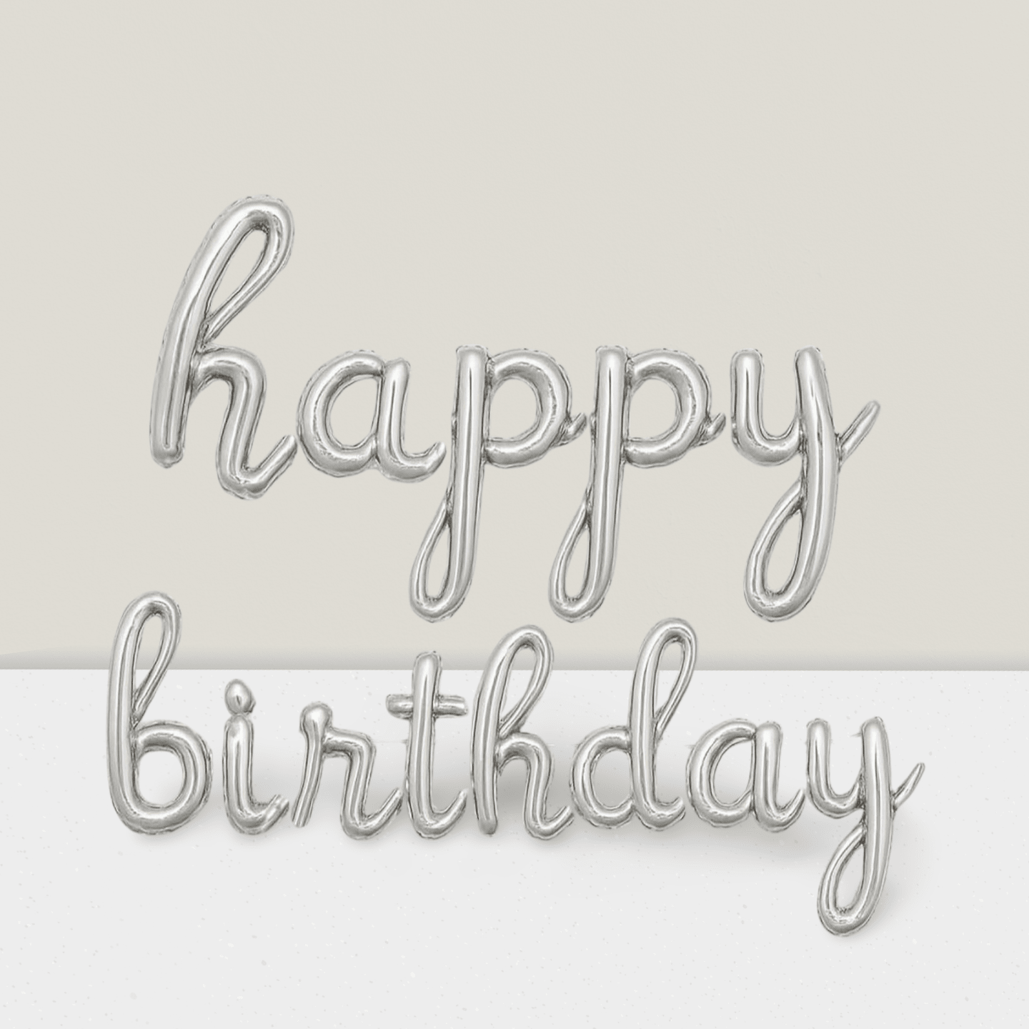 Silver and Gold Happy Birthday Foil Balloon Banner Party Decor