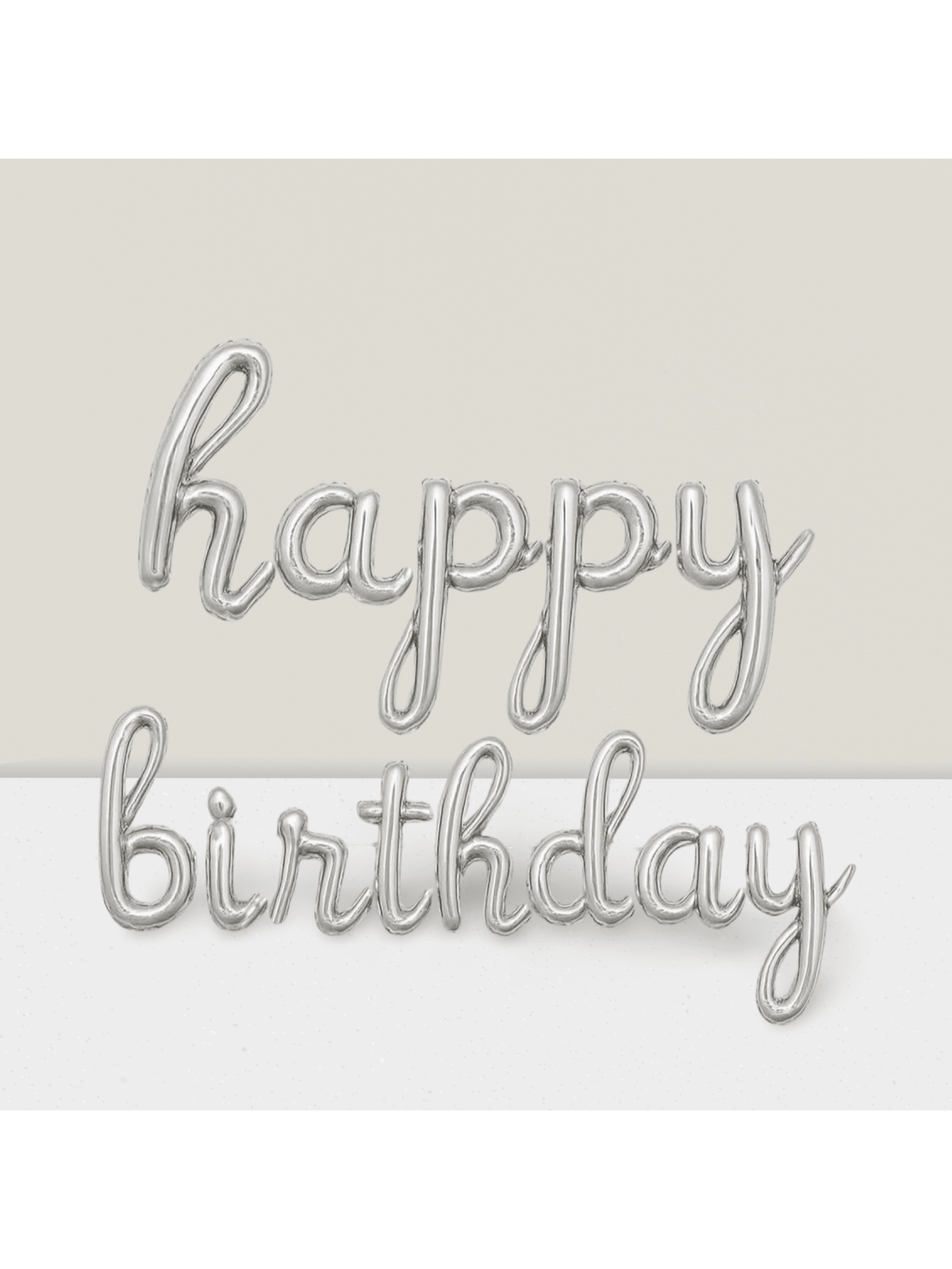 Silver and Gold Happy Birthday Foil Balloon Banner Party Decor