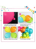 120pc Tropical Rainbow Balloon Arch Kit Hot Pink Green Orange Teal Blue