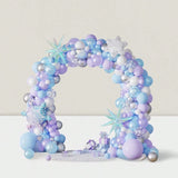 159PCS Winter Balloon Garland Kit Blue Purple Iridescent Snowflakes Decor