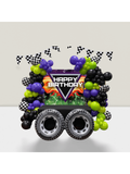 Truck Balloon Arch Kit 118 pcs Green Purple Black Silver Monster Truck Decor