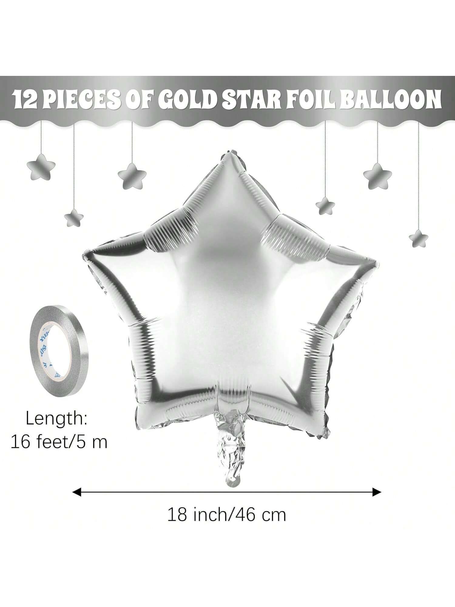 12 Pcs 18" Foil Mylar Balloons Themed Party Decorations For Birthday Party Supplies
