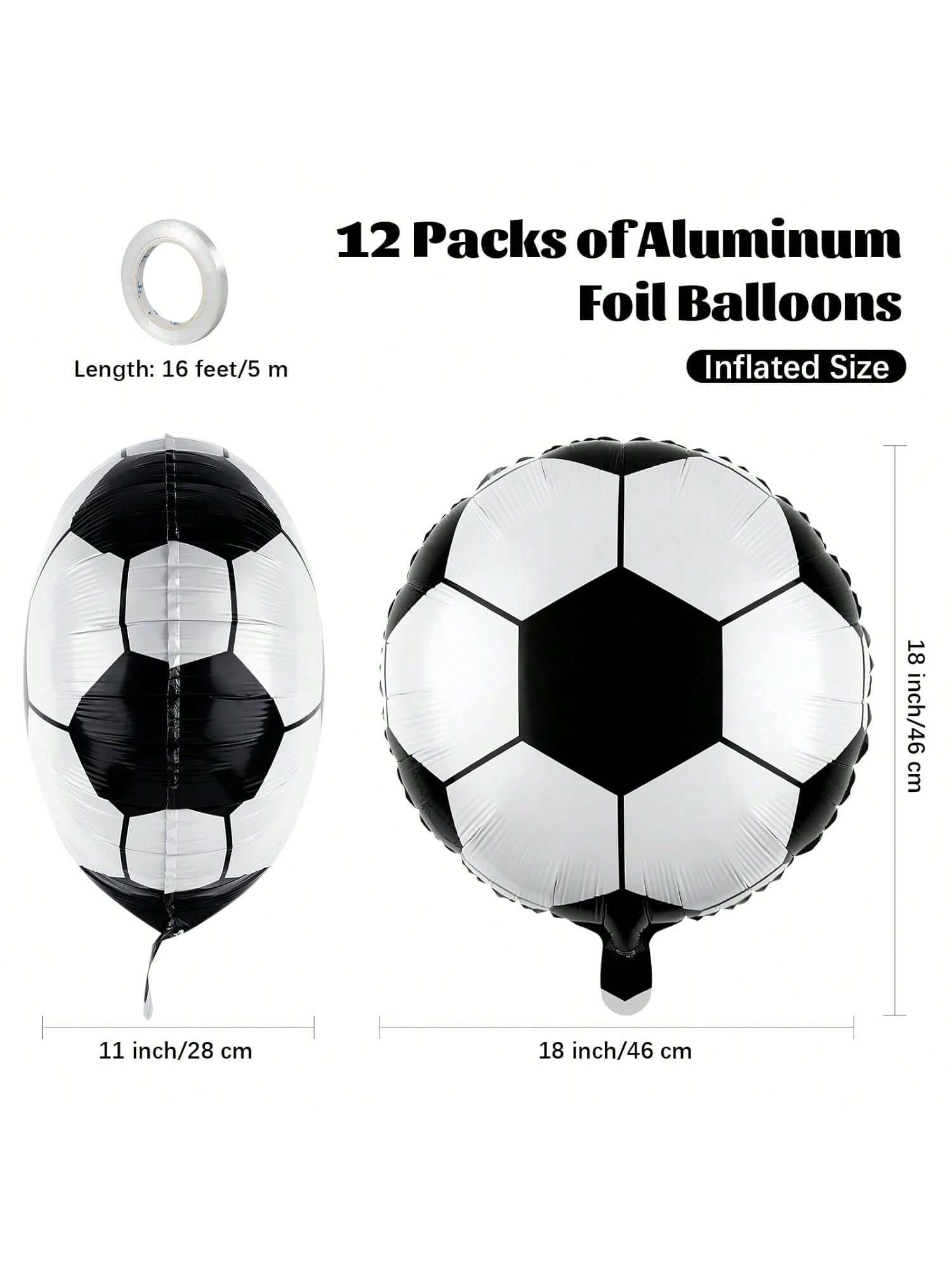 12 Pcs 18" Foil Mylar Balloons Themed Party Decorations For Birthday Party Supplies