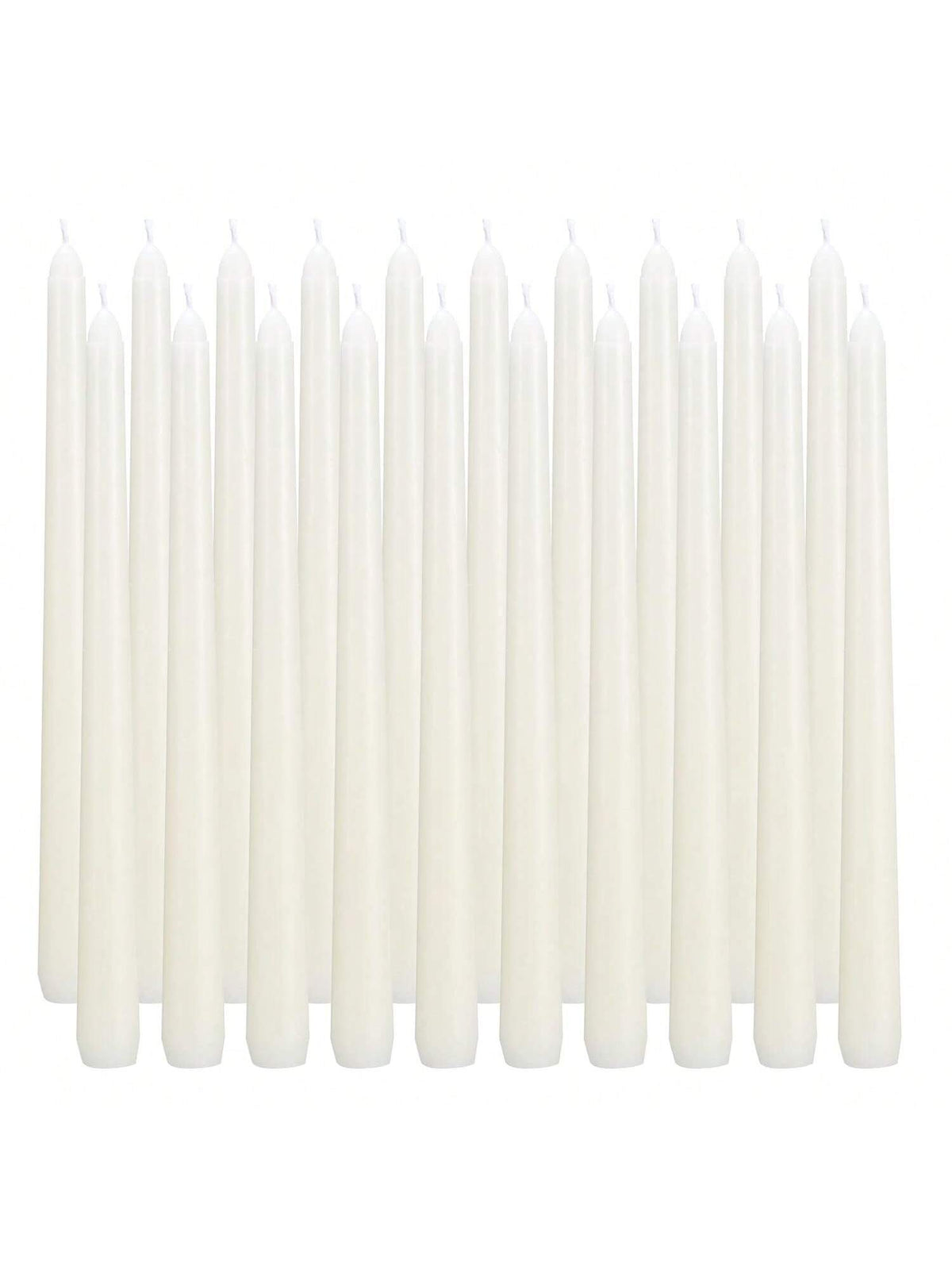 40 Ivory Taper Candles 10in Unscented Smokeless Long-Burning