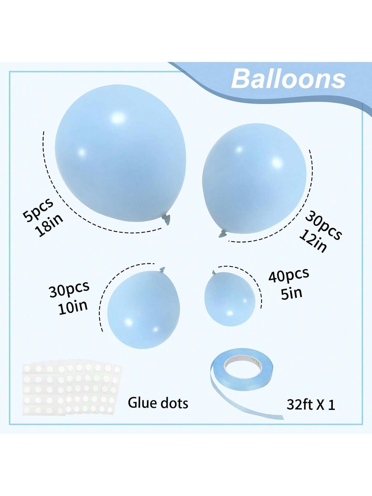 105 Pc Balloon Garland Kit 5-18 Inch for Wedding Birthday and Shower Parties