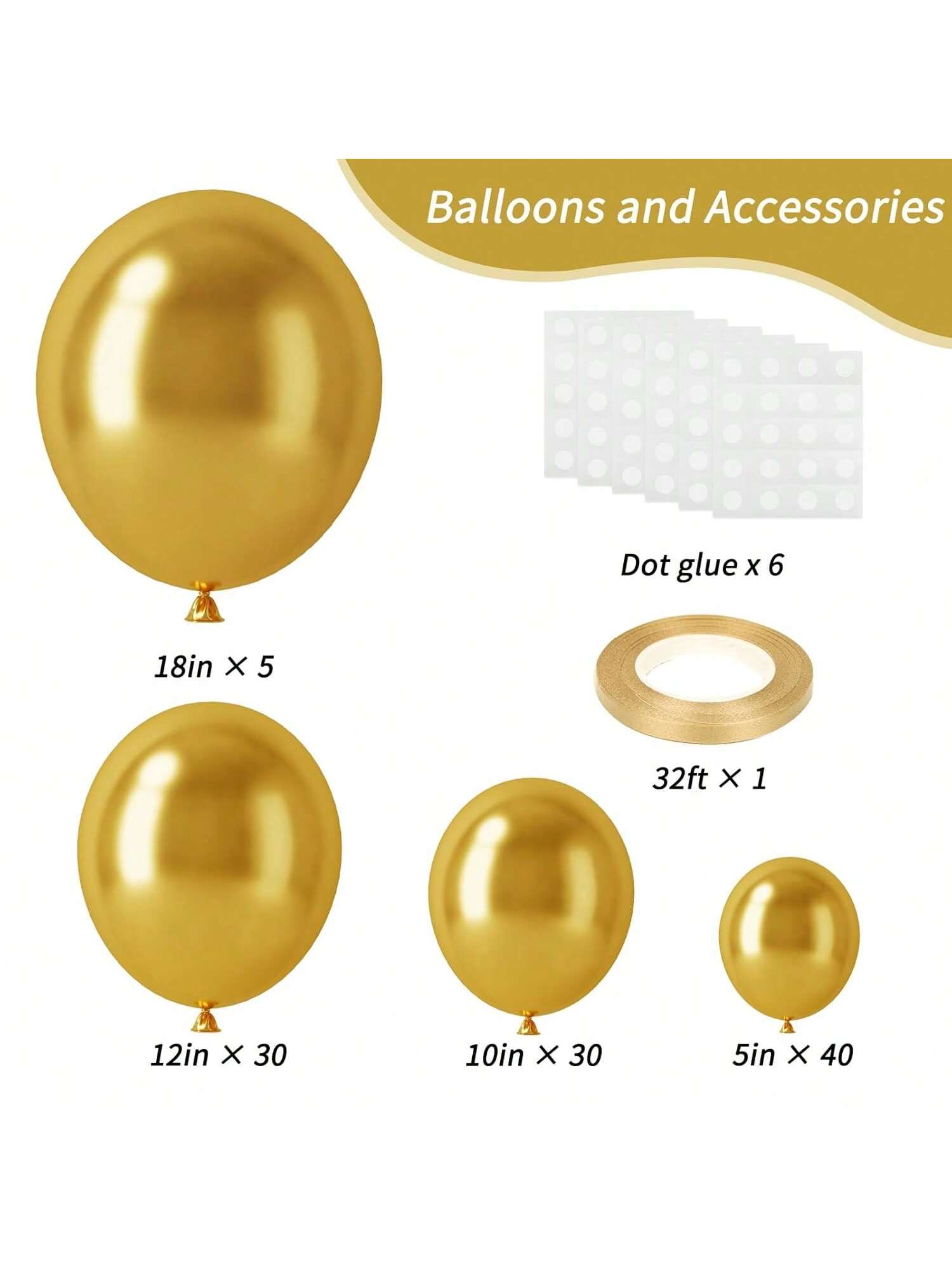 105 Pc Balloon Garland Kit 5-18 Inch for Wedding Birthday and Shower Parties