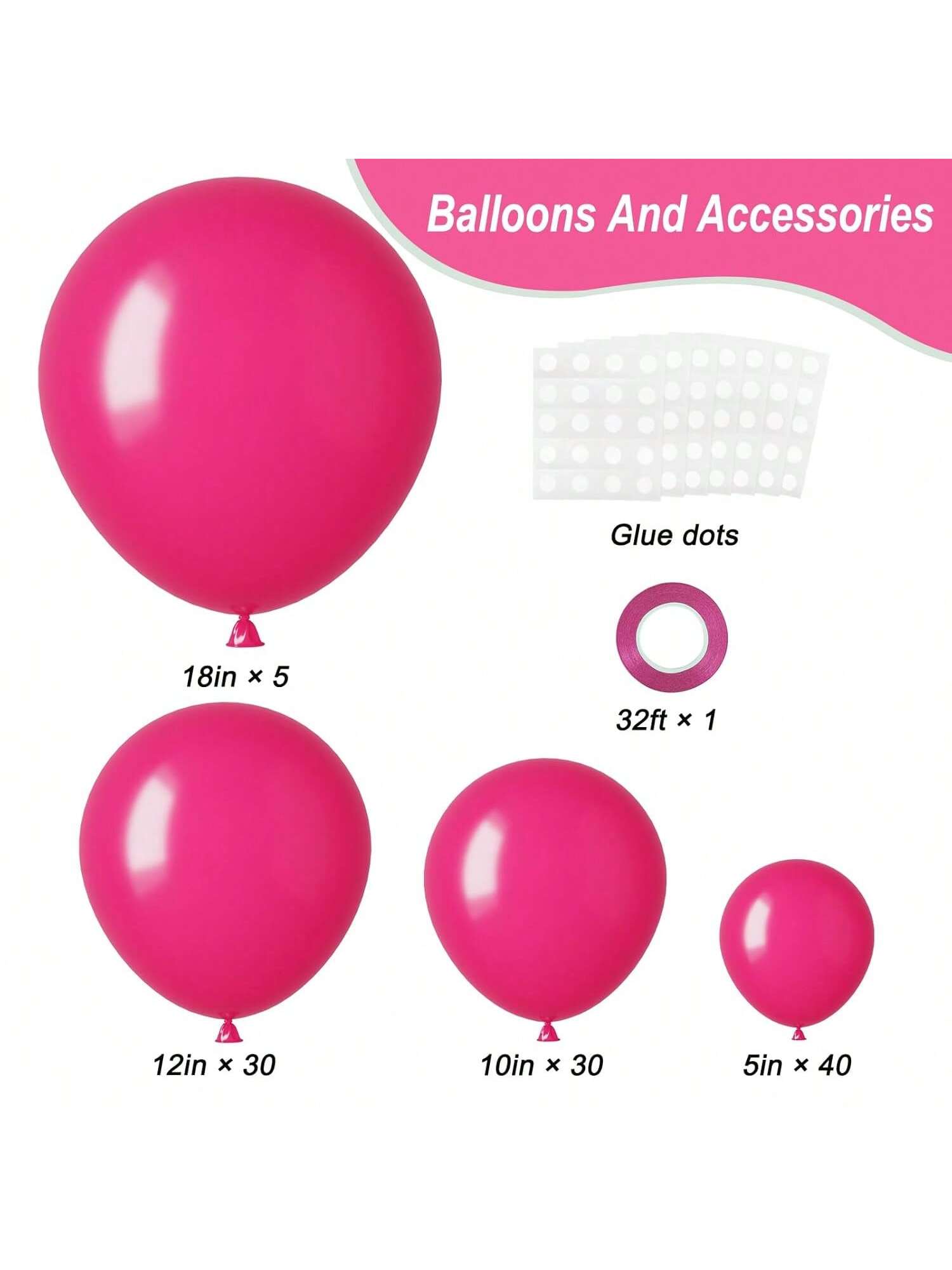 105 Pc Balloon Garland Kit 5-18 Inch for Wedding Birthday and Shower Parties