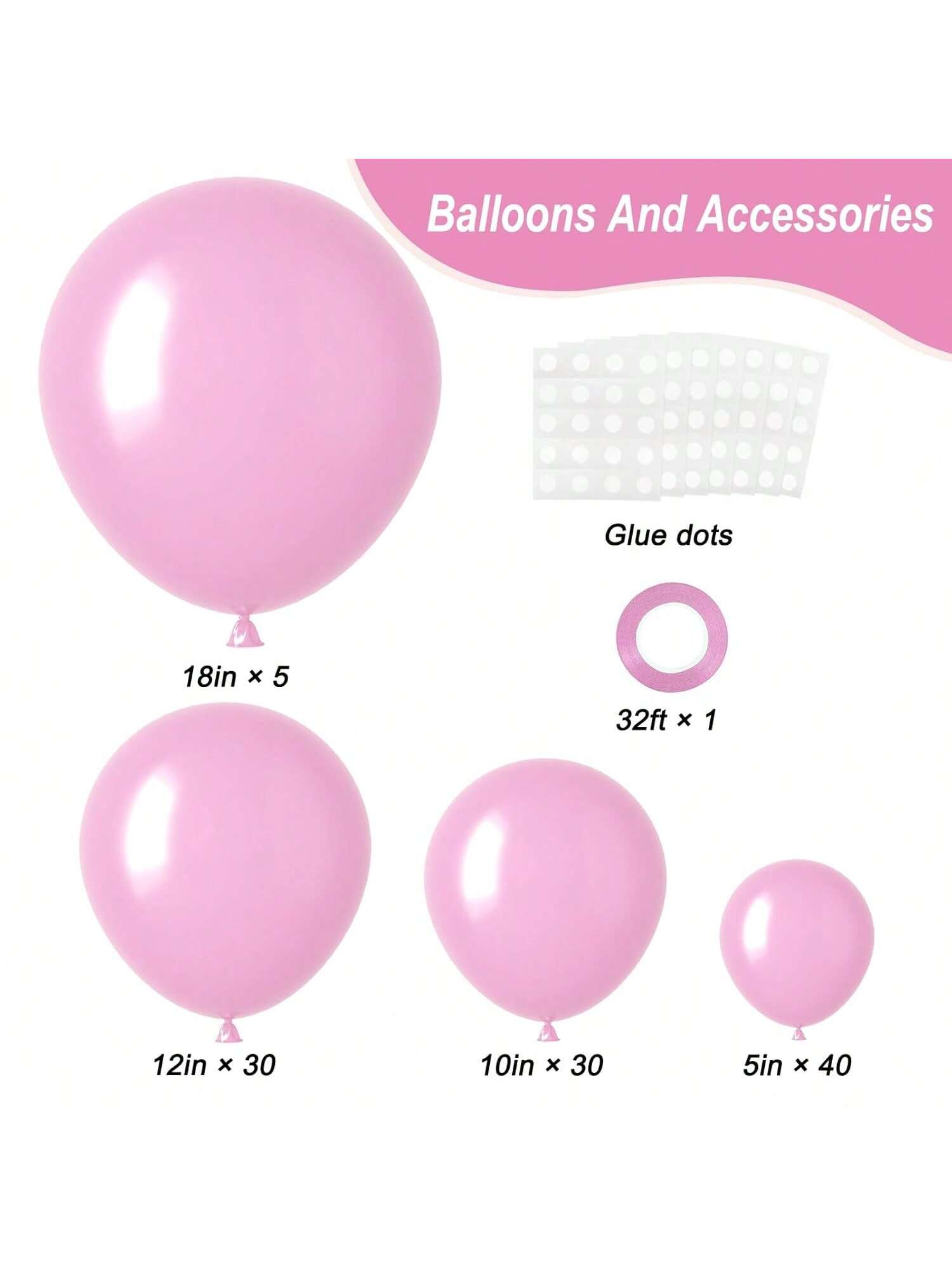 105 Pc Balloon Garland Kit 5-18 Inch for Wedding Birthday and Shower Parties