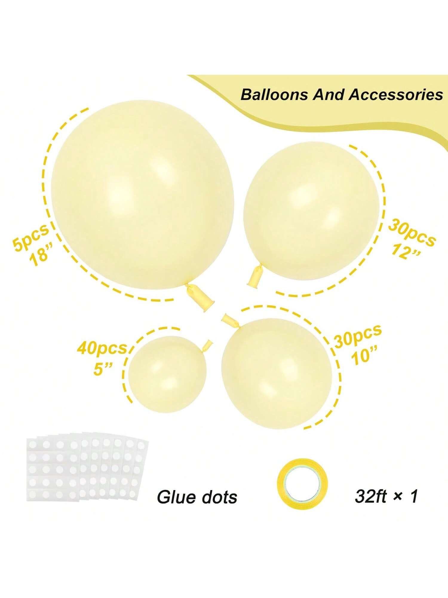 105 Pc Balloon Garland Kit 5-18 Inch for Wedding Birthday and Shower Parties