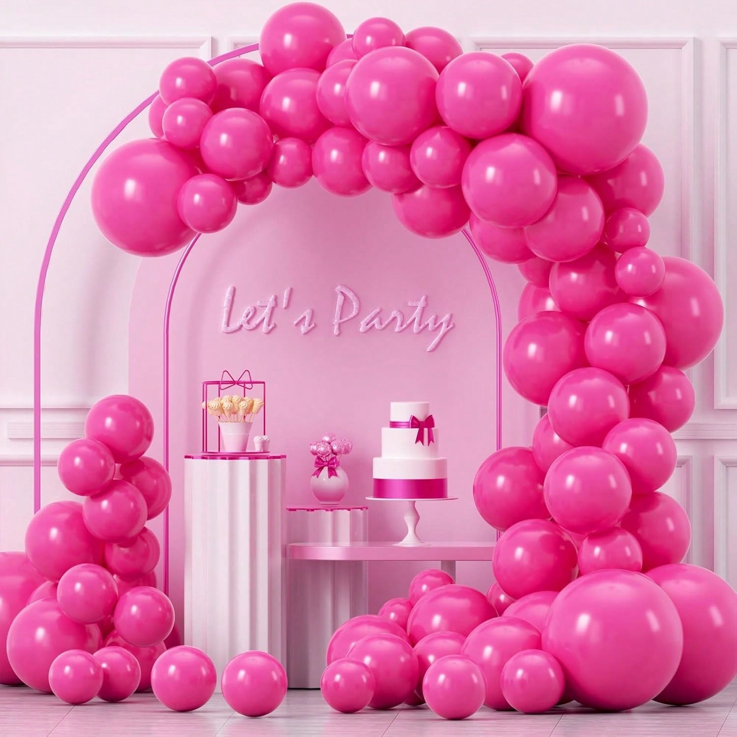 100PCS Balloon Garland Kit 5-18 Inch Latex Balloons with Strip Glue Dots Ribbon