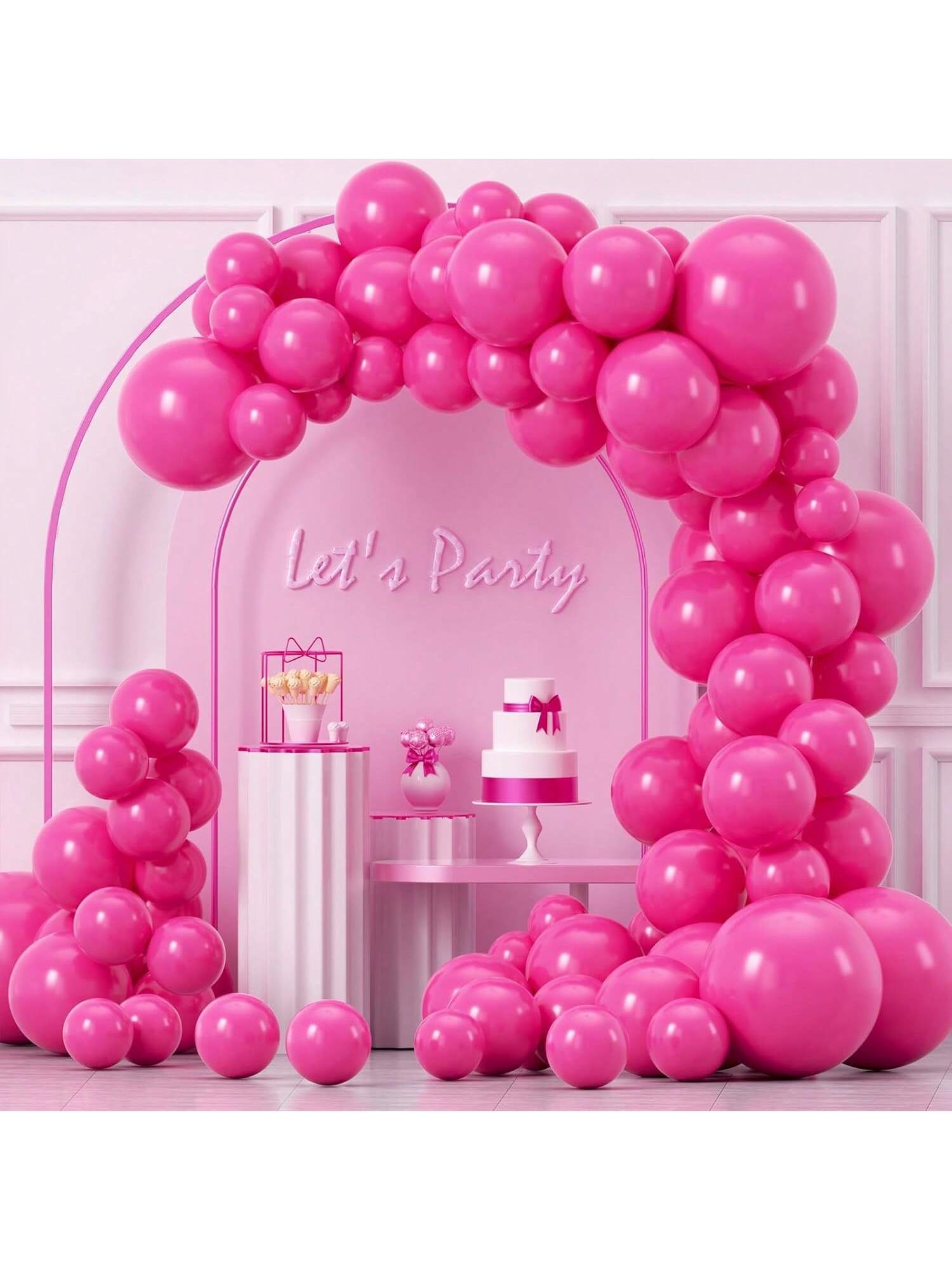 100PCS Balloon Garland Kit 5-18 Inch Latex Balloons with Strip Glue Dots Ribbon