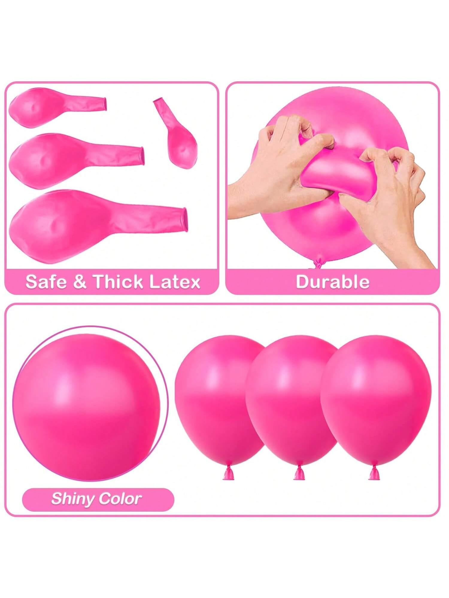 100PCS Balloon Garland Kit 5-18 Inch Latex Balloons with Strip Glue Dots Ribbon
