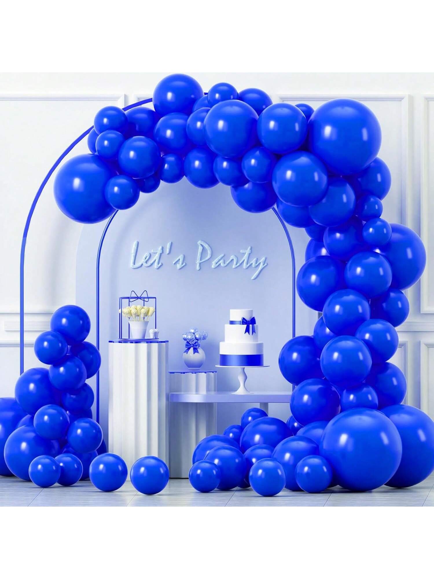 100PCS Balloon Garland Kit 5-18 Inch Latex Balloons with Strip Glue Dots Ribbon
